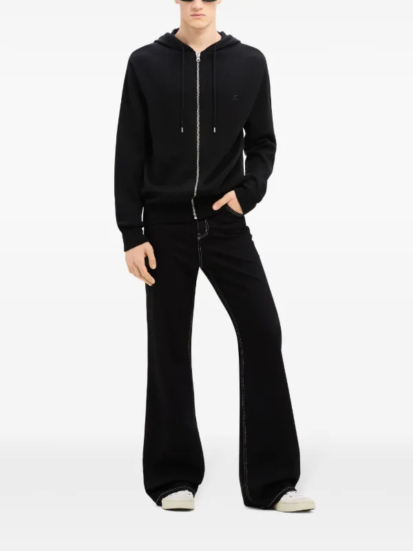 パーカー・フーディ Courreges Interlock Sweatshirt In Black Nylon With Zip Courrèges Interlock Sweatshirt In Black Nylon With Zip