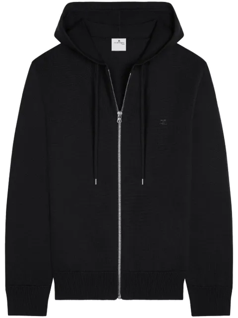 Courrèges zipped wool hoodie