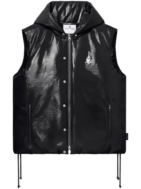 Courrèges sleeveless vinyl puffer jacket
