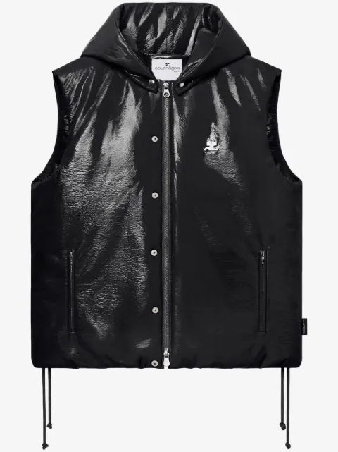 Courrèges sleeveless vinyl puffer jacket