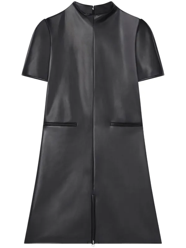 Courreges A-Line Faux-Leather Mini Dress
