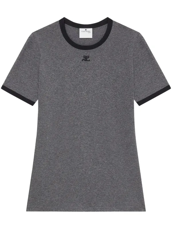 Courrèges コントラストトリム Tシャツ | グレー | FARFETCH JP