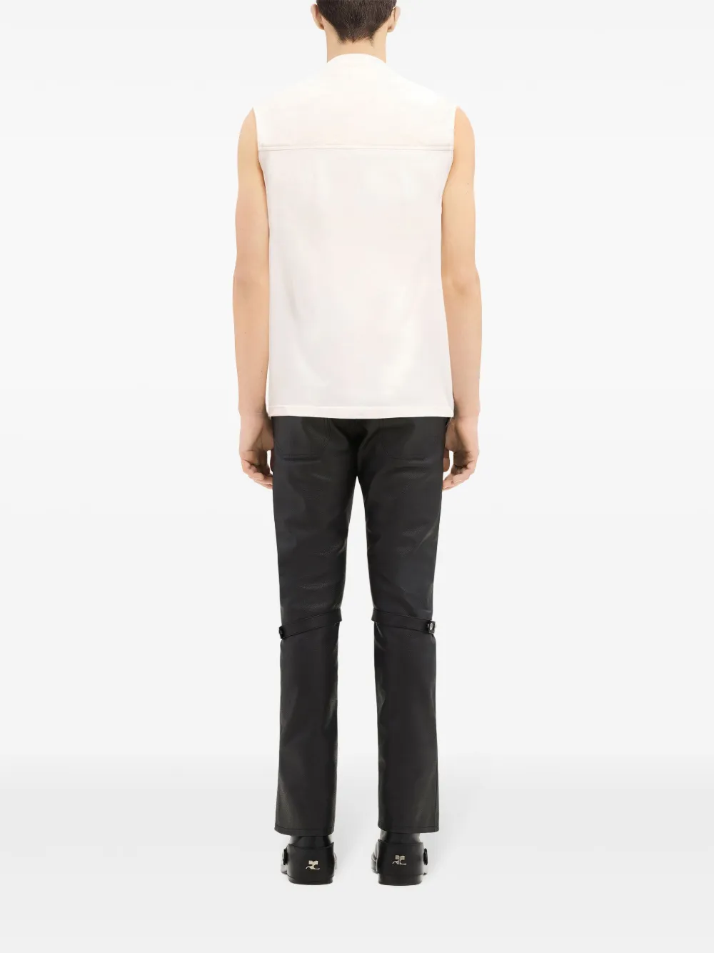 Courrèges Katoenen tanktop met gedrapeerd detail Wit