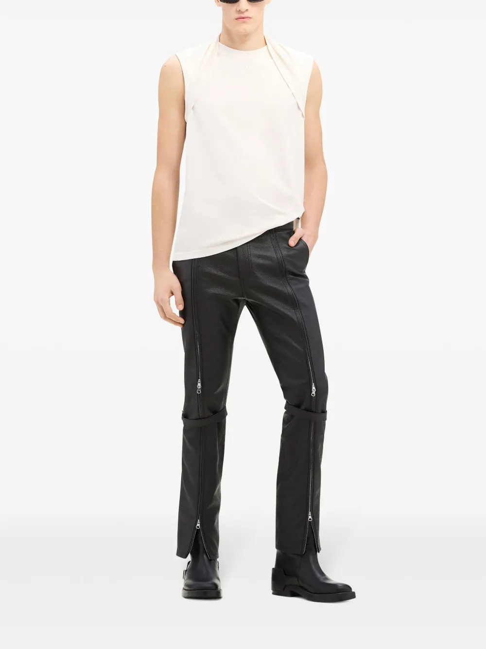 Courrèges Katoenen tanktop met gedrapeerd detail - Wit