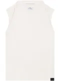 Courrèges draped-detail cotton tank top - White