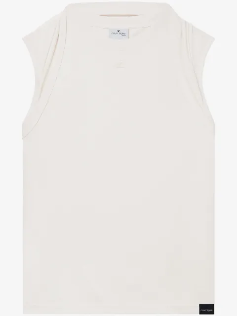 Courrèges draped-detail cotton tank top 