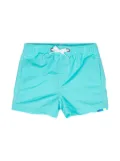 Sundek logo-patch taffeta swim short - Blue