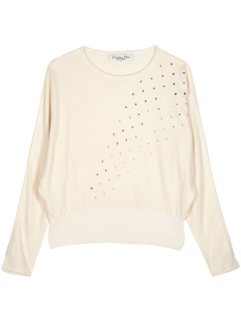 Christian Dior rhinestone-embellished wool jumper Women