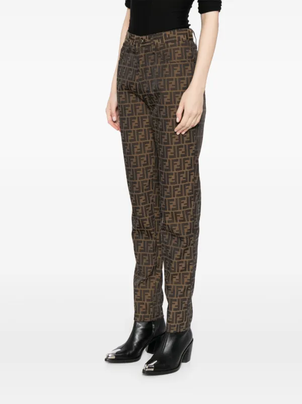 パンツ Fendi Trouser FENDI virgin-wool straight-leg Trousers | Blue | FARFETCH JO