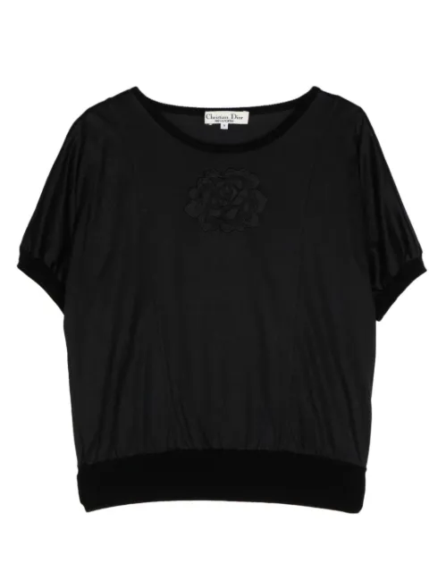 Christian Dior floral-embroidered cotton T-shirt Women