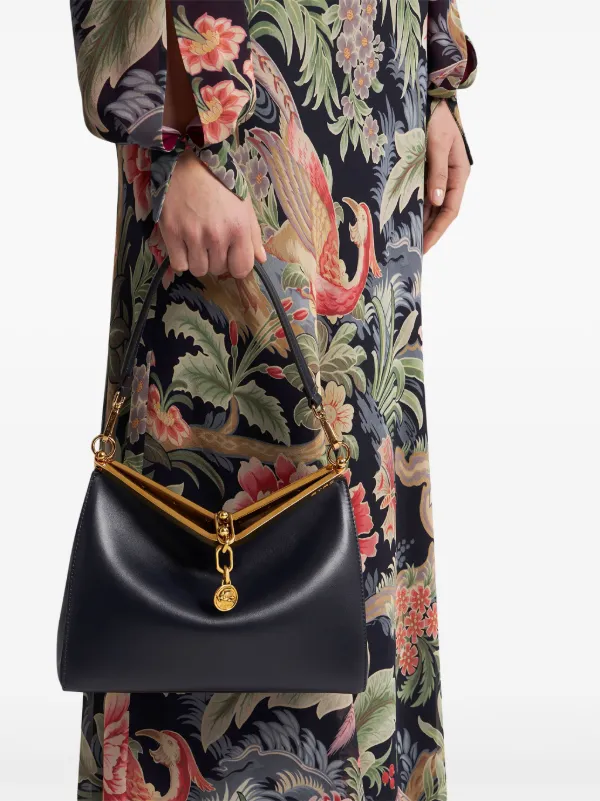ETRO Medium Vela Leather Shoulder Bag | Blue | FARFETCH