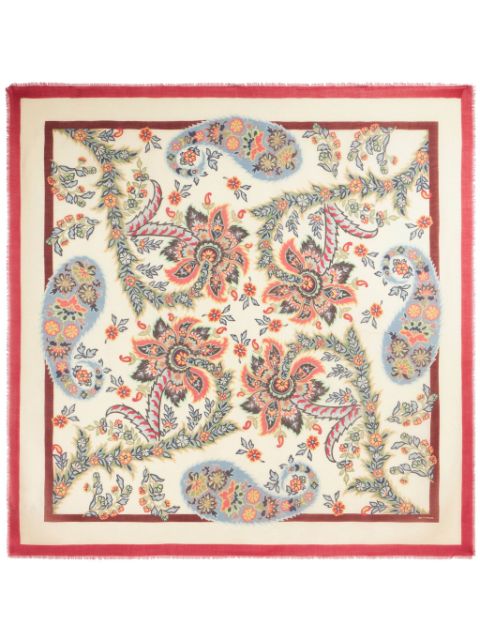 ETRO paisley-print fringed shawl Women