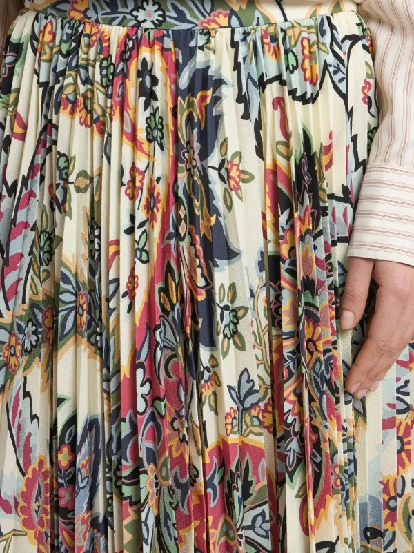 ETRO paisley-print Pleated Midi Skirt | Neutrals | FARFETCH