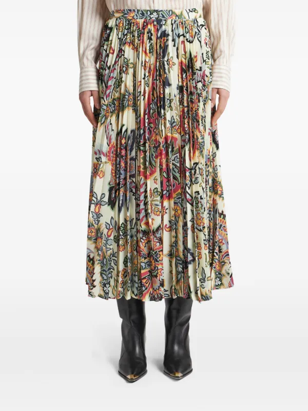 スカート Etro Paisley Print Midi Skirt ETRO paisley-print Pleated Midi Skirt | Neutrals | FARFETCH