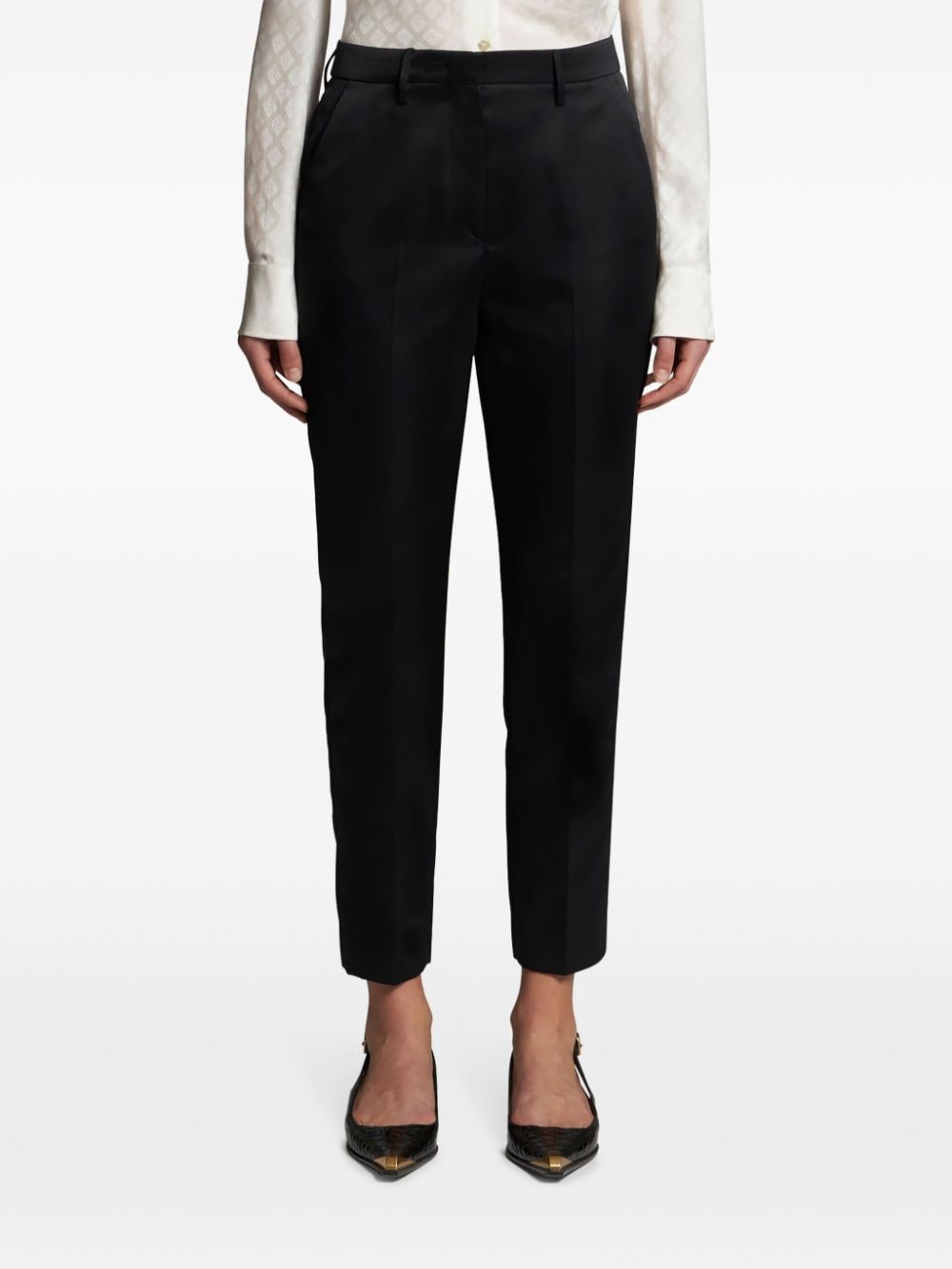 Shop Etro Duchess Cigarette Trousers In Black