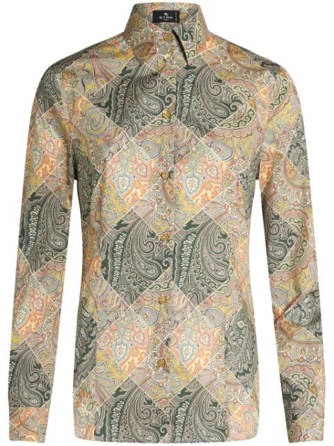 ETRO patchwork-print poplin shirt Women