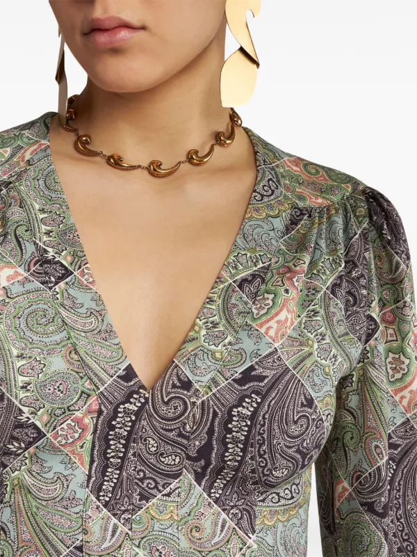 ETRO チェック ワンピース | グリーン | FARFETCH JP