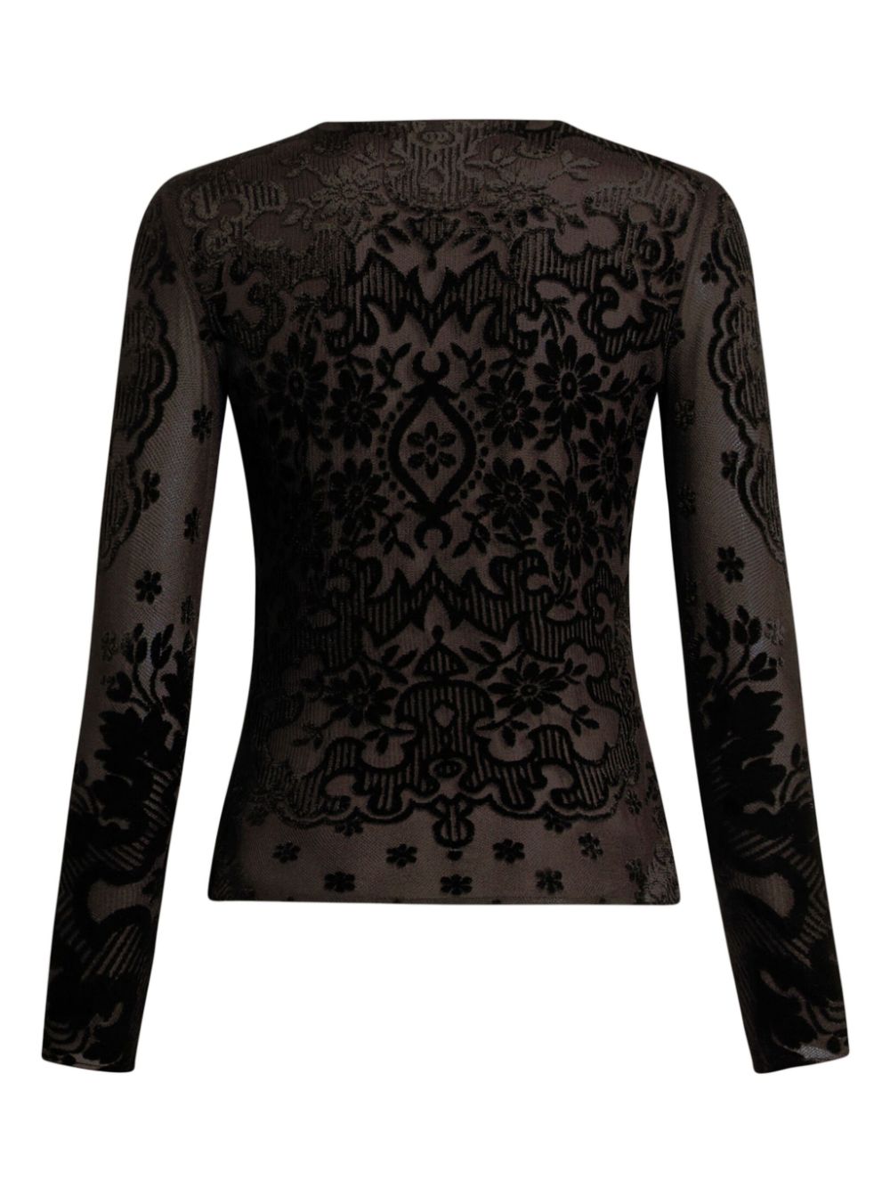 ETRO tulle and jacquard velvet top Women