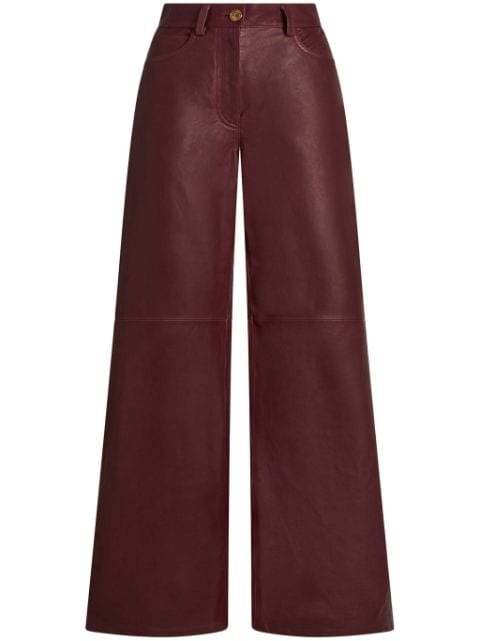 ETRO wide-leg leather trousers