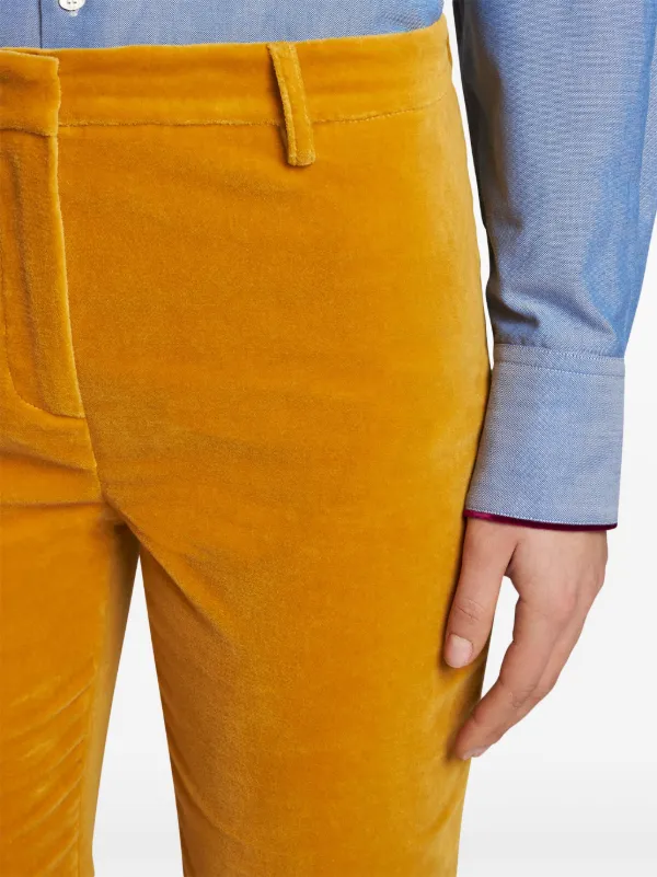 ETRO フレア ベルベット パンツ 【関税込】 ETRO ベルベット フレアパンツ | オレンジ | FARFETCH JP