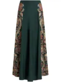 ETRO paisley-print silk midi skirt - Green