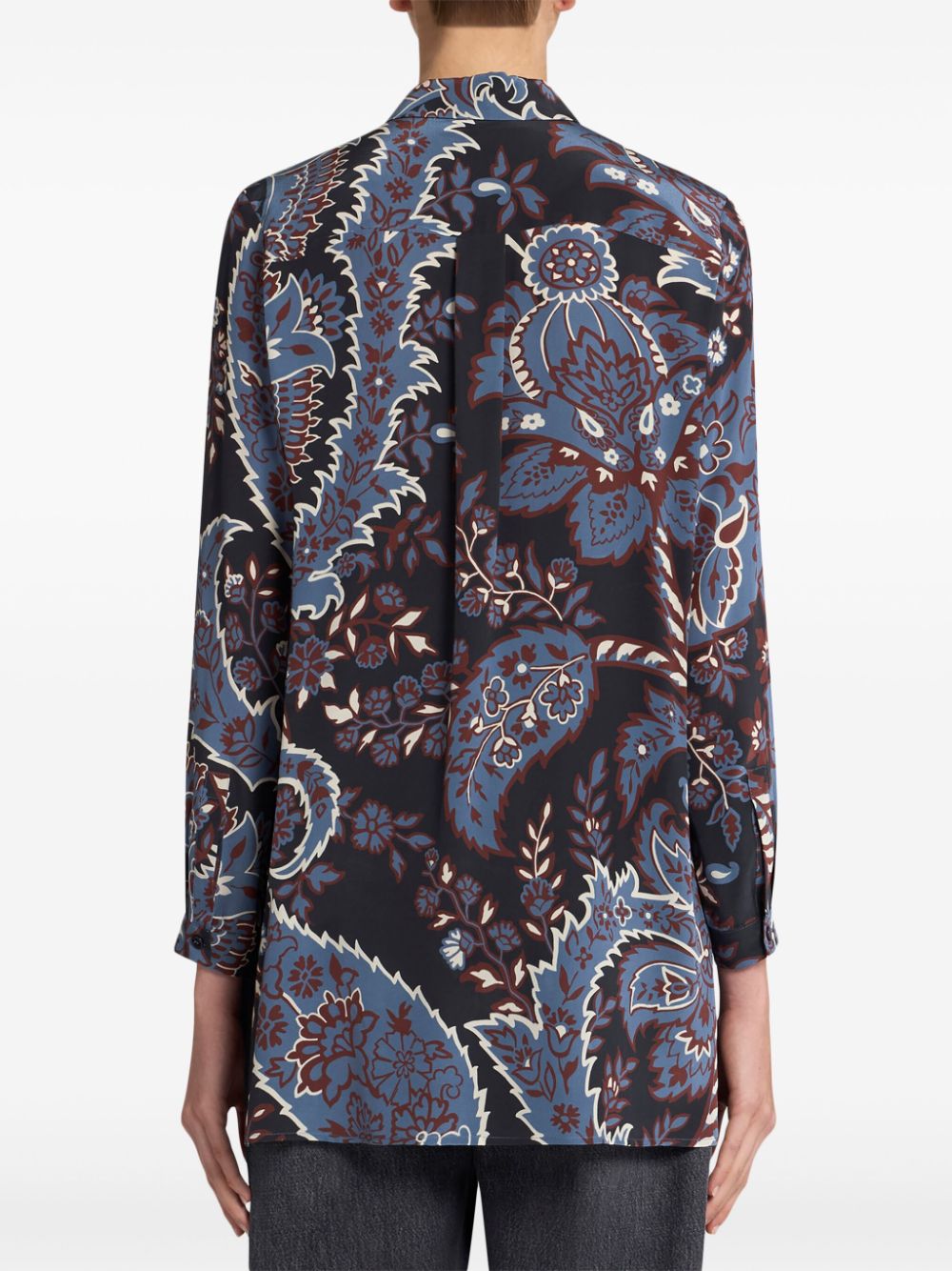 Shop Etro Printed Silk Shirt In Black