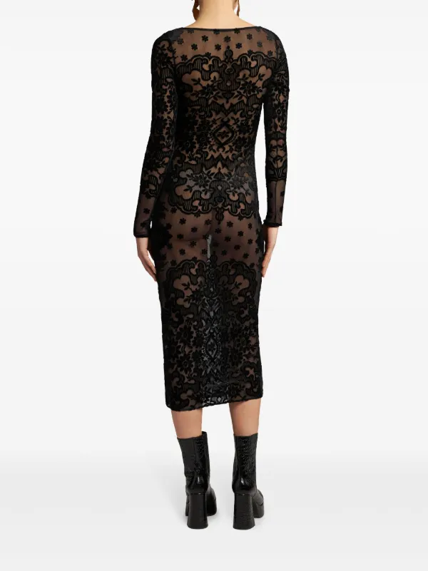ワンピース ETRO SS25 Paisley dress (WRHA0195AV622 X0800) ETRO Paisley Velvet Dress | Black | FARFETCH