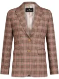 ETRO checkered logo-engraved buttons jacket - Pink