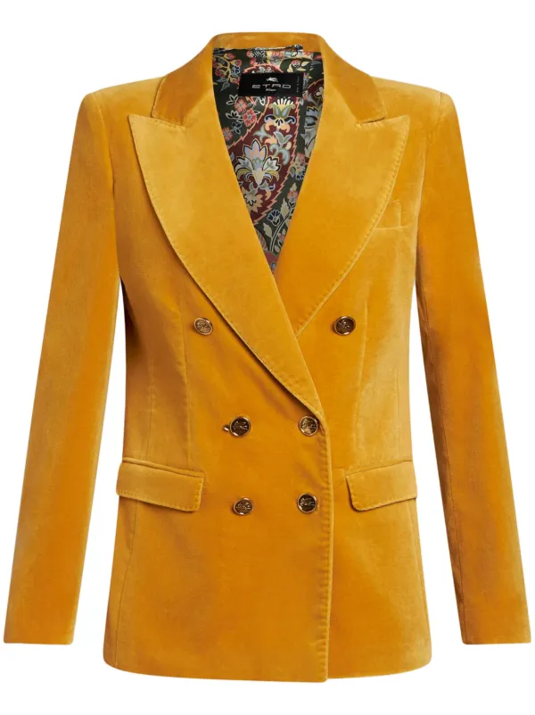 Yellow velvet coat online