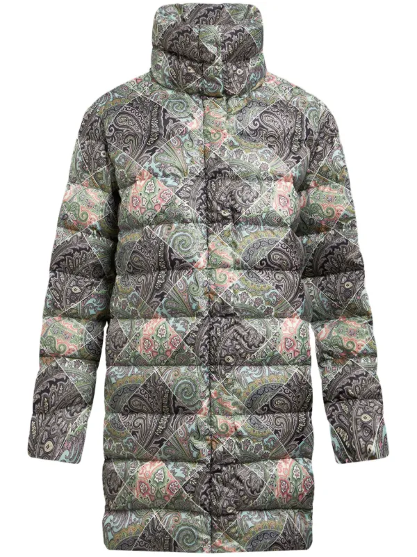 ETRO Printed Puffer Jacket Green FARFETCH IN