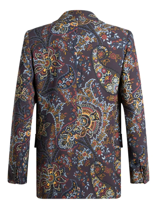 【ETRO】ペイズリー ジャケット ETRO ペイズリー柄 テーラードジャケット ネイビーブルー (ETRO