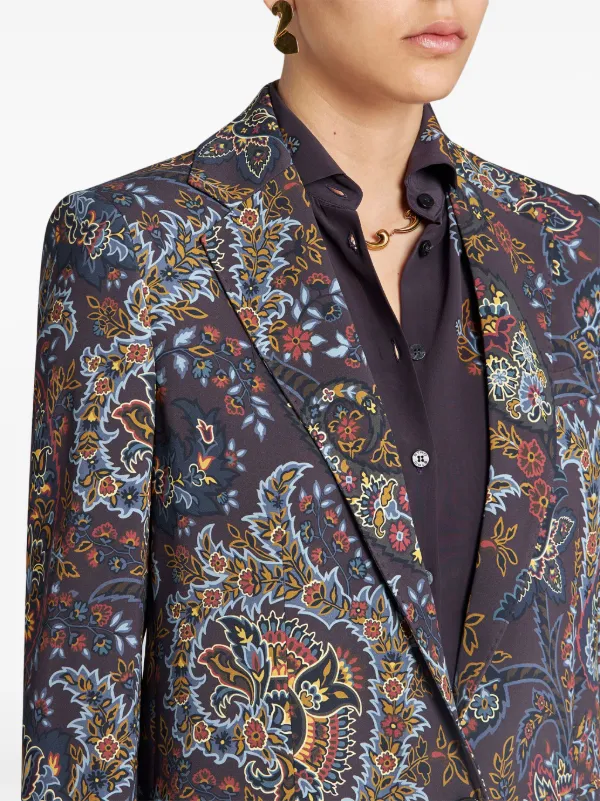 【ETRO】ペイズリー ジャケット ETRO フローラル ペイズリー ジャカード テーラードジャケット