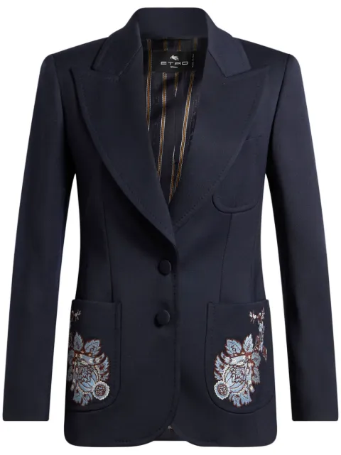 ETRO floral-embroidered wool blazer