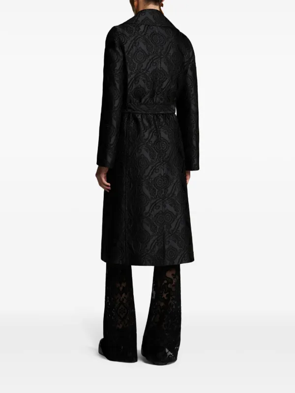 ETRO ジャカード ベルテッドコート ブラック ETRO ジャカード ベルテッドコート | ブラック | FARFETCH JP