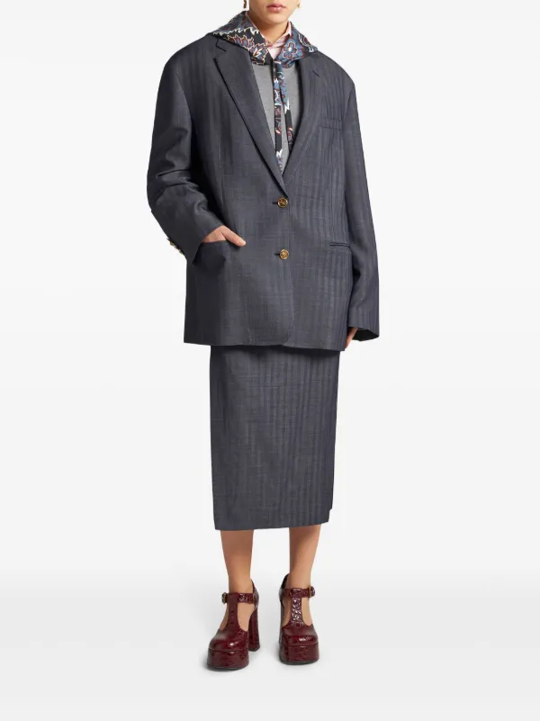 ETRO ジャケット　グレー　サイズ40 さ10 ETRO オーバーサイズ ジャケット | グレー | FARFETCH JP