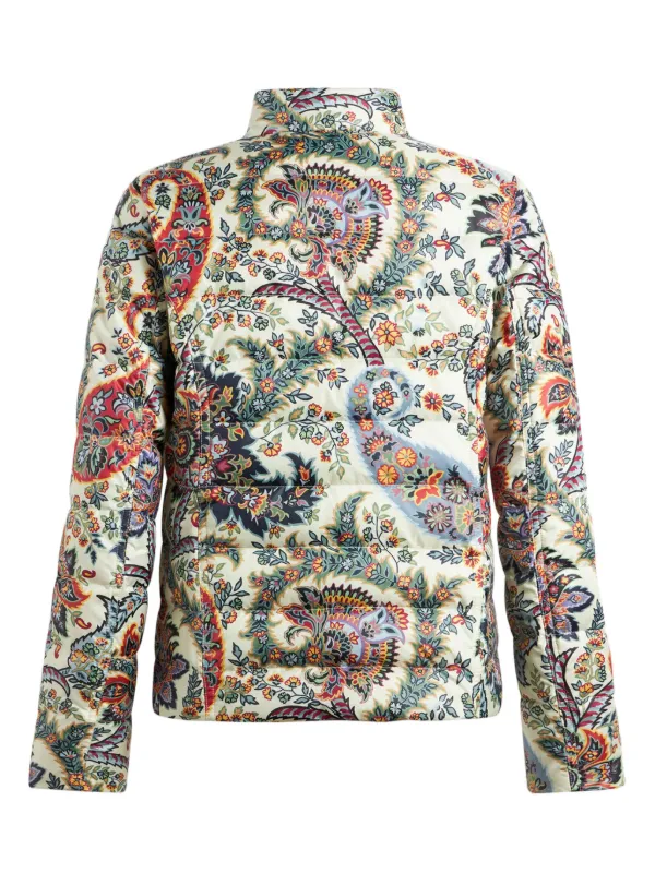 【ETRO】パール エンブロイダリー クロップド ジャケット ETRO paisley-print Down Puffer Jacket | Neutrals | FARFETCH
