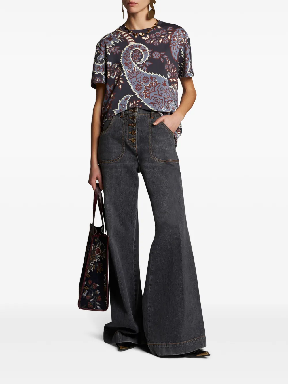 Cheap ETRO paisley-print cotton t-shirt Women