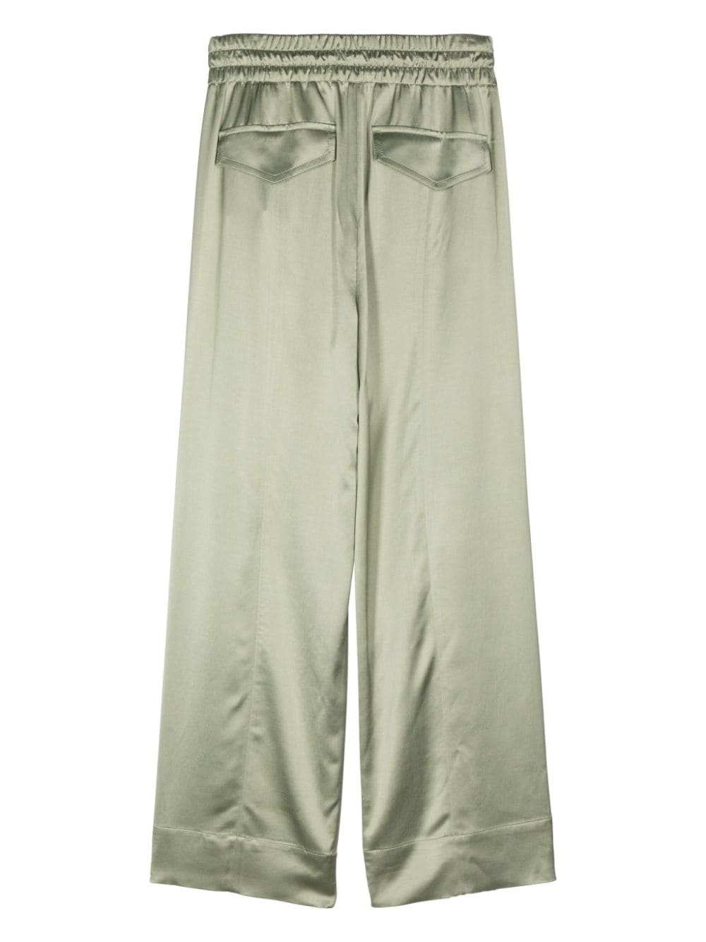 Shop Windsor Wide-leg Satin Trousers In Green