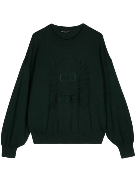 Christian Dior Pre-Owned CD logo-embroidered wool jumper