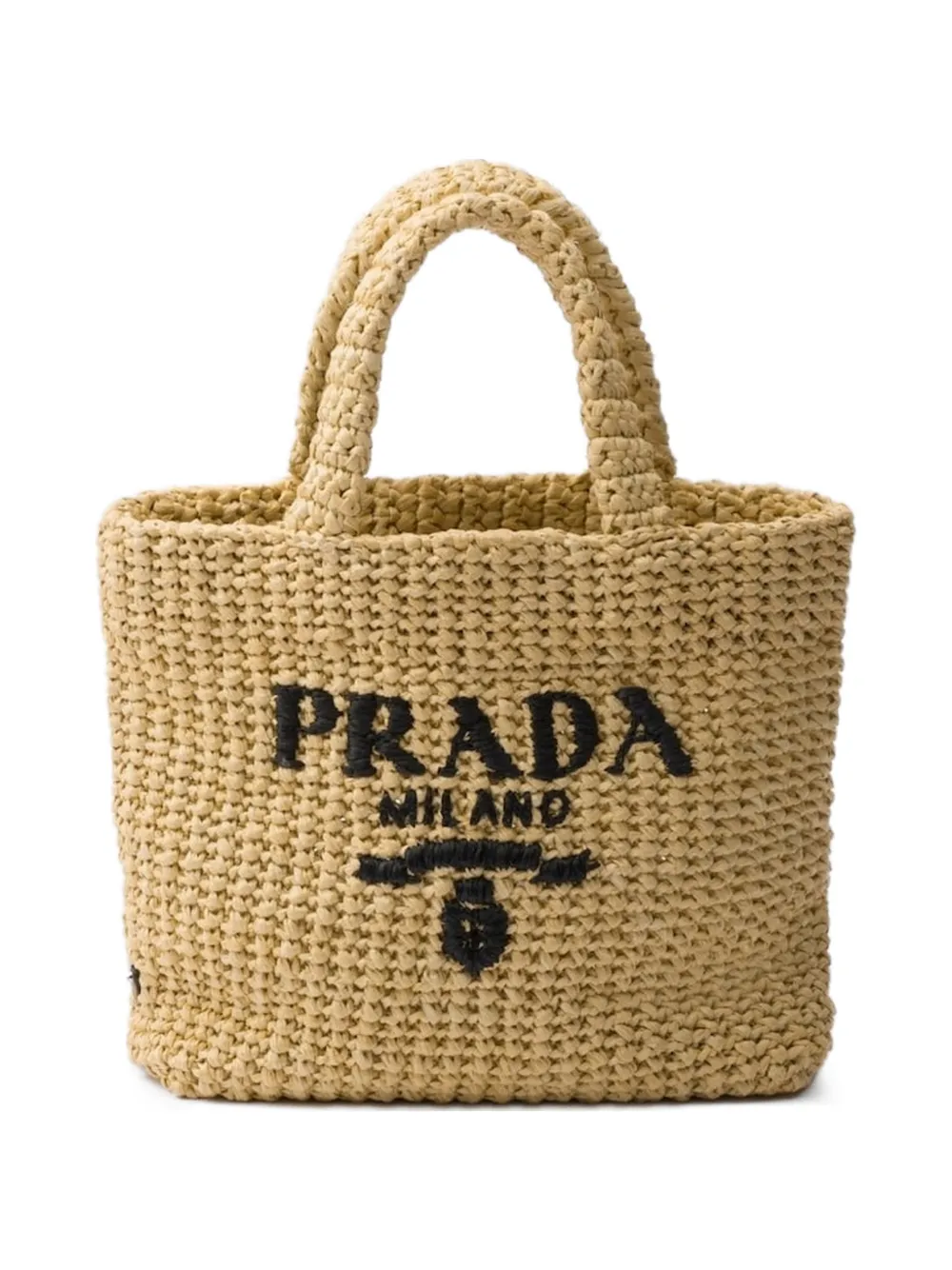 Prada Kleine gehaakte shopper Beige