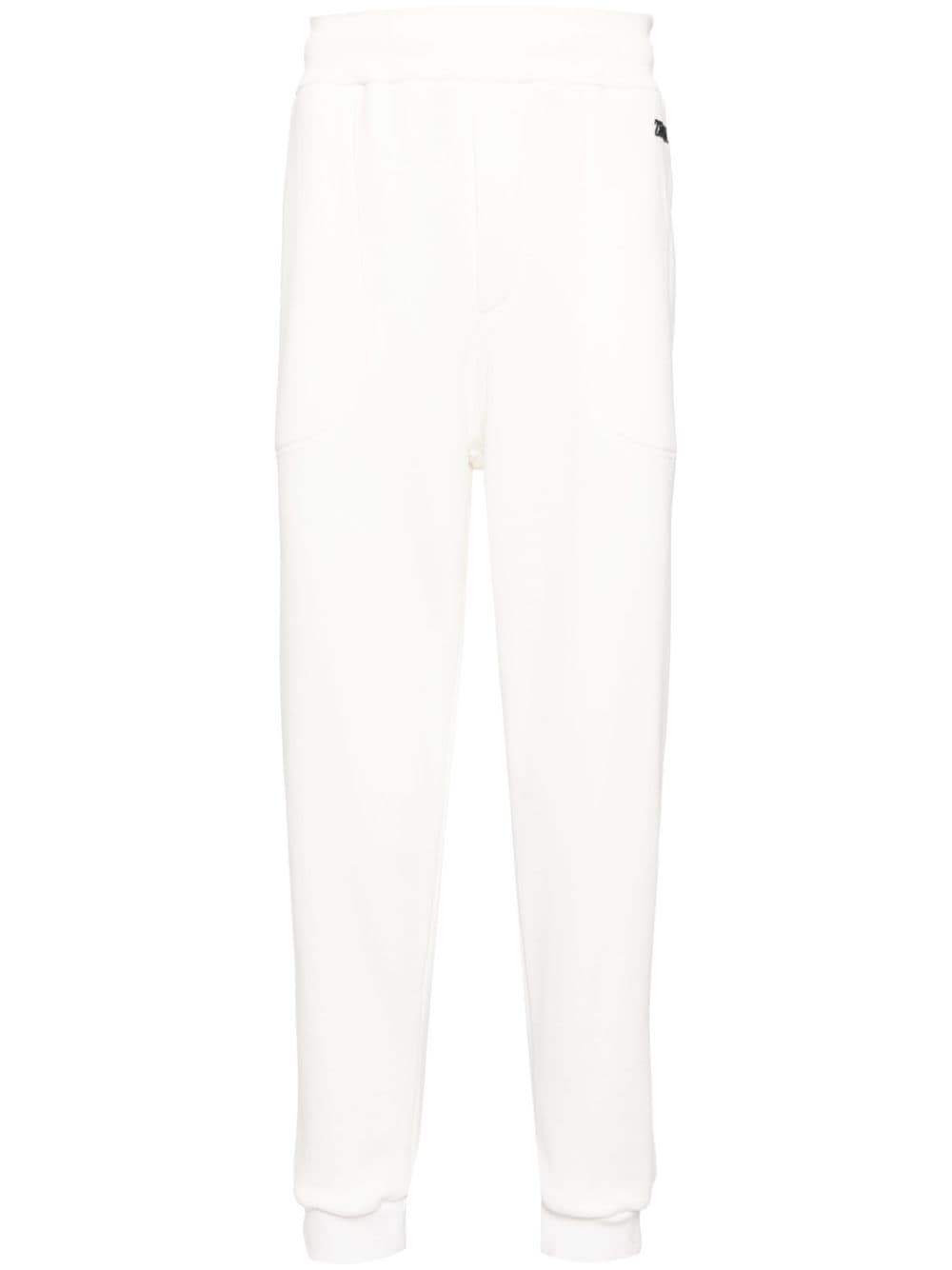 Zegna Logo-embroidered Track Pants In White