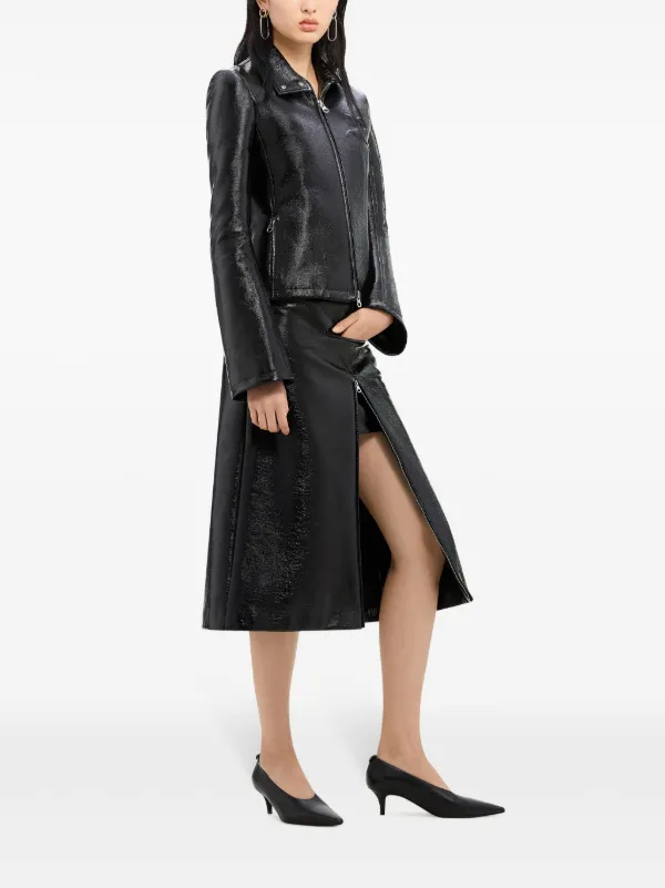 Courrèges embossed-logo zip-fastening Jacket | Black | FARFETCH