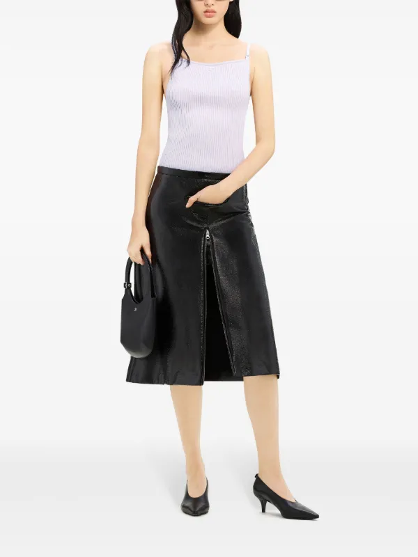 ★Courreges★ Logo Embroidered Sleeveless Knit Top Black 323 Logo ribbed-knit tank top in black - Courreges | Mytheresa