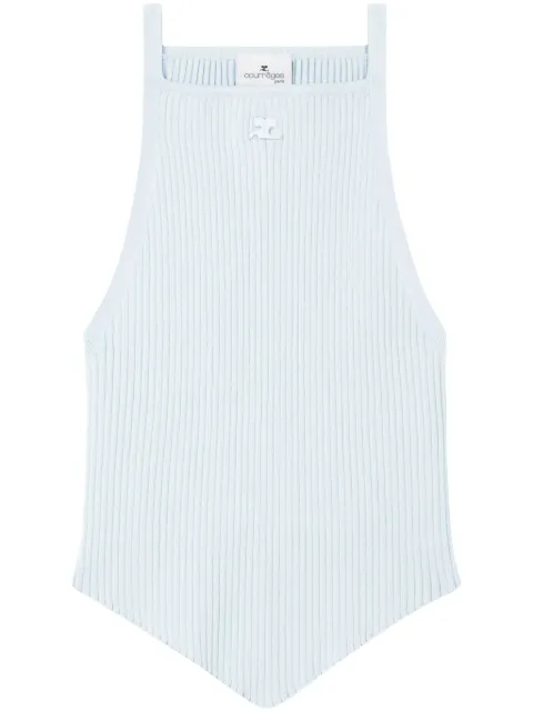 Courrèges camiseta tejida de canalé Pointy 