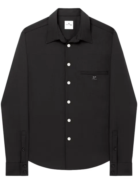 Courrèges logo-appliqué twill oversized shirt