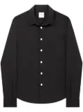 Courrèges logo-appliqué twill oversized shirt - Black