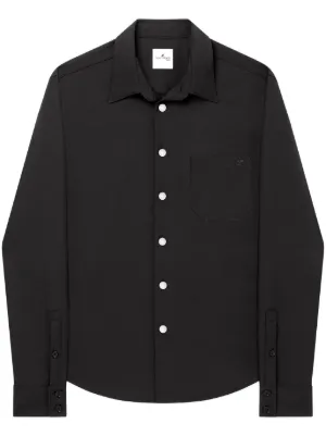 Courrèges One Pocket Twill Shirt | Black | FARFETCH IN