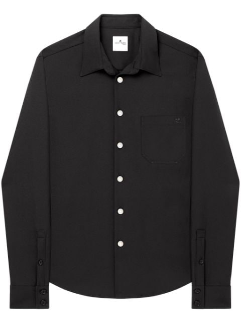 Courrèges logo-appliqué twill oversized shirt