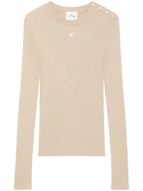 Courrèges logo-embroidered ribbed jumper 