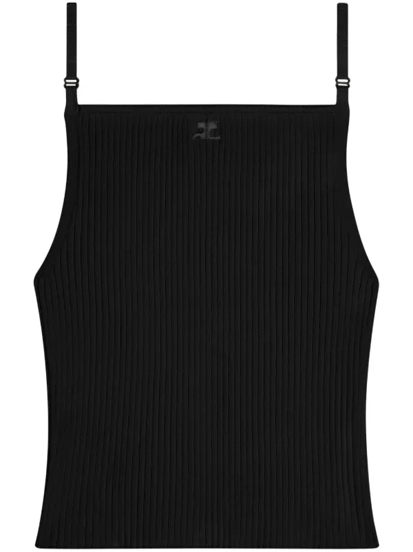 courrèges ブラック タンクトップ S 正規品 Courreges クレージュ タンクトップ FITTED TANK TOP